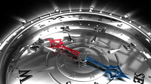 Direction to Success - Silver Compass Stock Footage 24813401