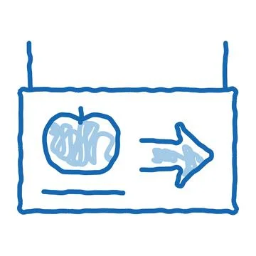 Direction Tablet doodle icon hand drawn illustration 스톡 일러스트