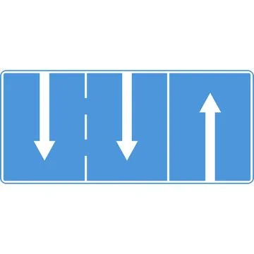 The direction of traffic on the lanes. Vector image. Stock Illustration