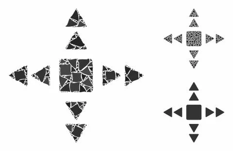 Direction triangles Composition Icon of Inequal Elements Illustrazione stock