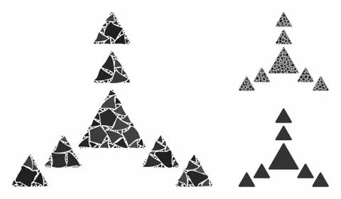 Direction triangles Mosaic Icon of Tuberous Items Stock Illustration