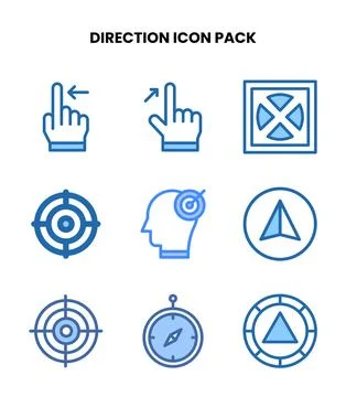 Direction Two Colour Design Icons Pack Illustrazione stock