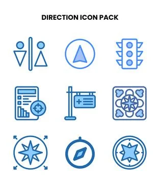 Direction Two Colour Scalable Icons Pack Stock Illustration