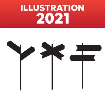 Direction vector signs. Road direction signs empty boards Stock Illustration