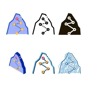 Direction way points mountain alpinism vector forms icon Stock Illustration