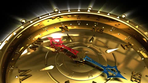 Direction to Wealth - Golden Compass Stock Footage 24754320