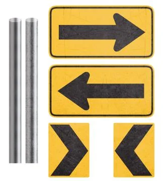 Direction yellow Sign Stock Photos