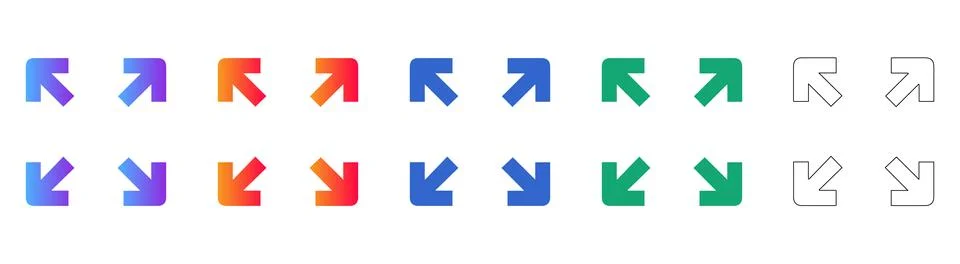 Directional Arrow and Navigation Icon Set Stock Illustration