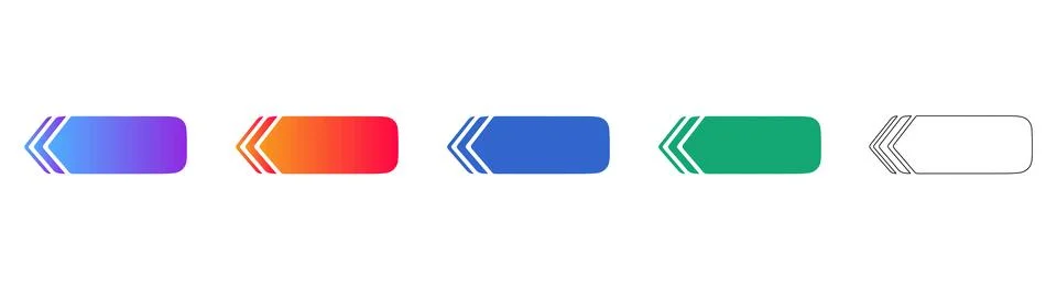 Directional Arrow Button Icon Set Stock Illustration