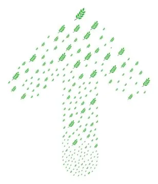 Up Directional Arrow Collage with Leaf Branch Stock Illustration