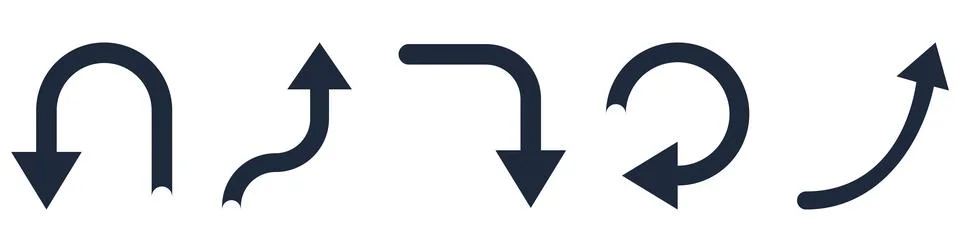 Directional Arrow Element Vector Collection Commercial Visual Graphic Stock Illustration