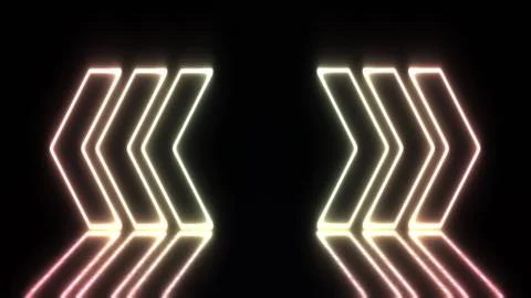 Directional Arrow Flicker neon light road sign LED VJ Loop Dancing Stage Ba.. Illustrazione stock