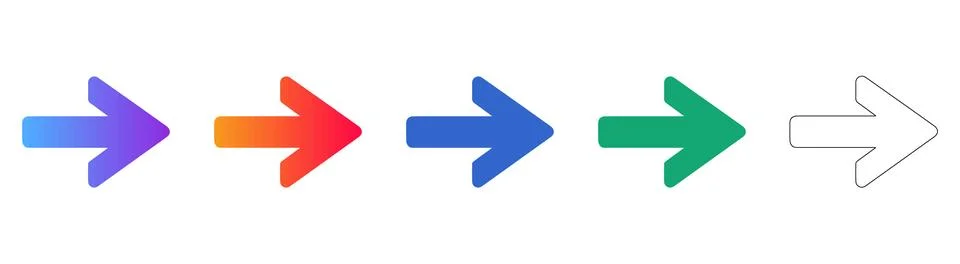 Directional Arrow Icon Set Illustrazione stock