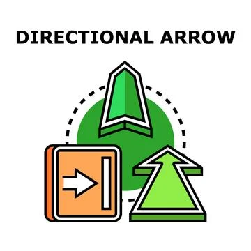 Directional arrow symbols indicating navigation and guidance Illustrazione stock