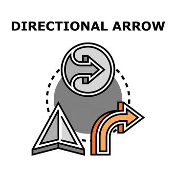 Directional arrow symbols indicating path and movement choices Illustration