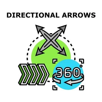 Directional arrows concept for navigation and overview Stock Illustration