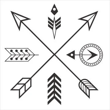 Directional arrows flat design vector illustration Stock Illustration
