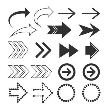 Directional arrows flow flat design vector illustration Stock Illustration