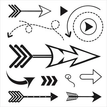 Directional arrows flow motion flat design vector illustration Stock Illustration