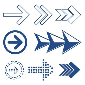 Directional arrows set flat design vector illustration Stock Illustration