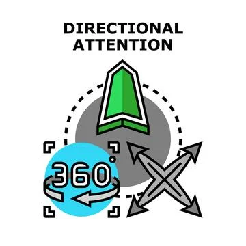 Directional attention concentration focus navigation concept 스톡 일러스트