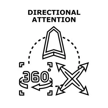 Directional attention concentration focus navigation concept Illustrazione stock