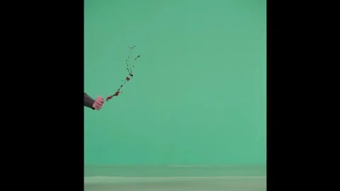 Directional Blood Jet Compositing Element On Green Screen Video stock 340207518