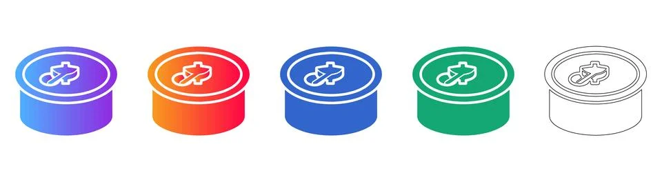 Directional Compass Navigation Icon Set 스톡 일러스트