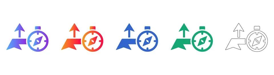 Directional Compass Navigation Icons Set Stock-Illustration