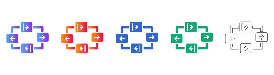 Directional Data Transfer Icons Stock Illustration