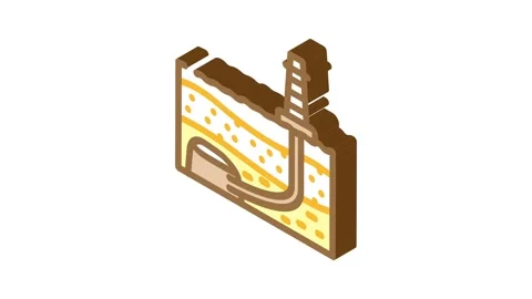 Directional drilling petroleum engineer isometric icon animation Stock Footage 327291857