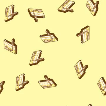 Directional drilling petroleum engineer isometric icon seamless pattern Stock Illustration