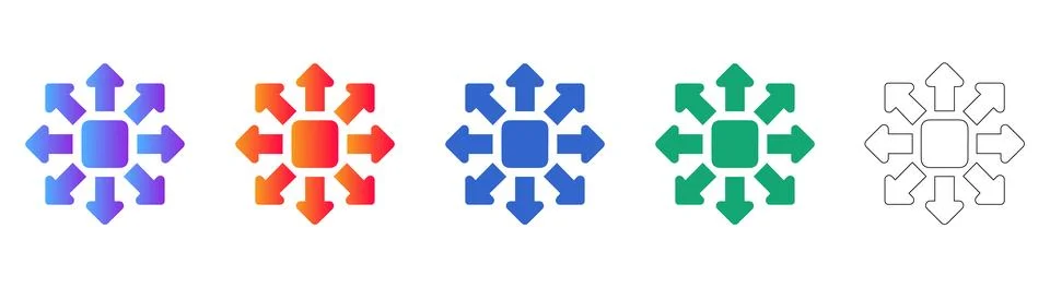 Directional Expansion Icon Set Ilustración de archivo