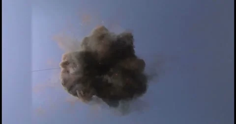 Directional Fire Jet Explosion on Blue Screen Stock Footage 334668413