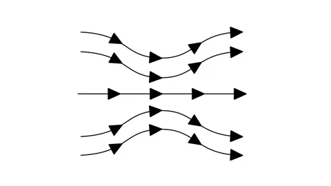 Directional Flow Lines Converging And Diverging Representing Field Vectors Stock Footage 346803909
