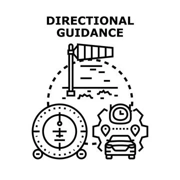 Directional guidance navigation system driving route planning Stock Illustration