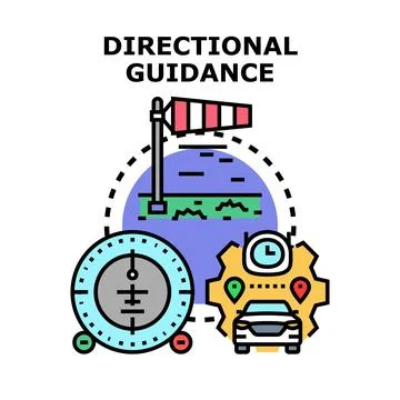 Directional guidance navigation system driving route planning Stock Illustration