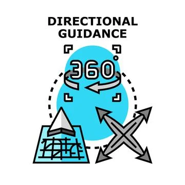 Directional guidance positioning system navigating path Stock Illustration