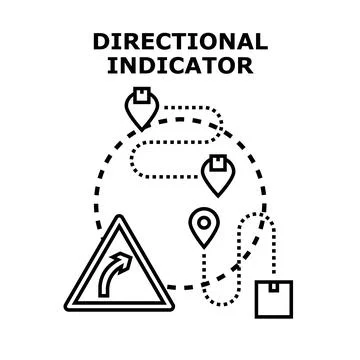 Directional indicator concept of road navigation guidance Stock Illustration