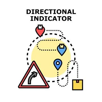 Directional indicator concept of road navigation guidance Illustrazione stock