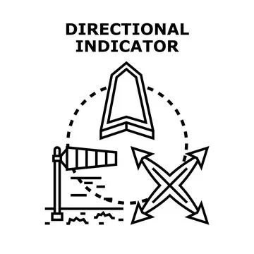 Directional indicator concept showing choice and guidance path Stockillustratie