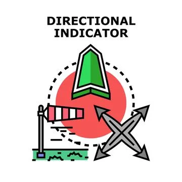 Directional indicator concept showing choice and guidance path Stockillustratie