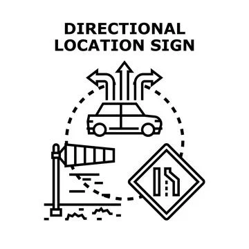 Directional location sign navigation choice concept illustration 스톡 일러스트