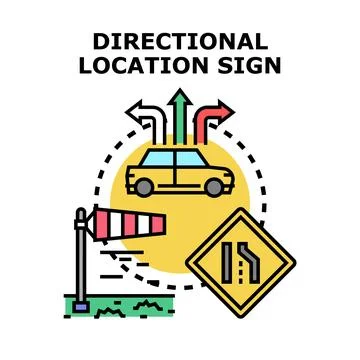 Directional location sign navigation choice concept illustration 스톡 일러스트