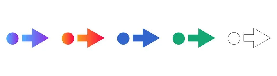 Directional Movement Arrow Icon Set 스톡 일러스트