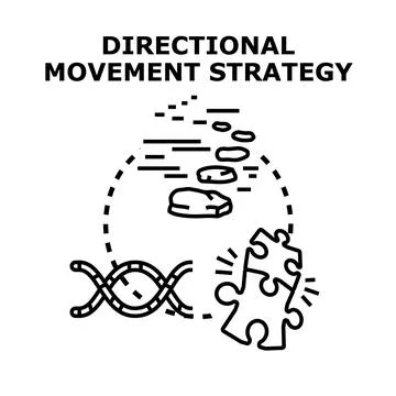 Directional movement strategy icon vector concept Illustrazione stock