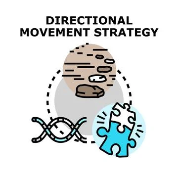 Directional movement strategy icon vector concept Illustrazione stock