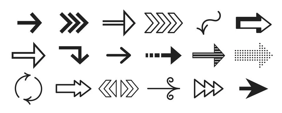 Directional narrow set 스톡 일러스트