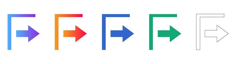 Directional Navigation Arrow Icon Set Stock Illustration