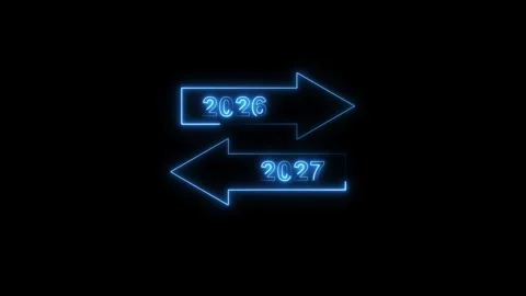 Directional neon arrows visualize strategic calendar projections. Innovativ.. Stock Footage 337370558